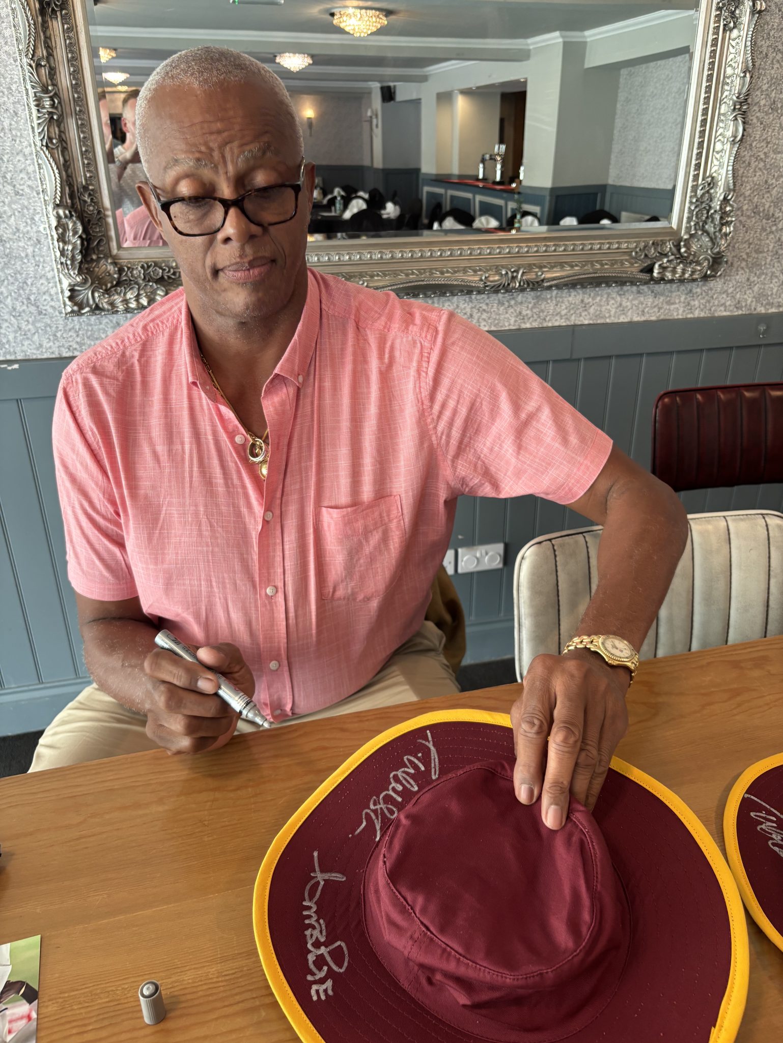 West Indies Sun-Hat Signed by Curtly Ambrose & Courtney Walsh - Image 4