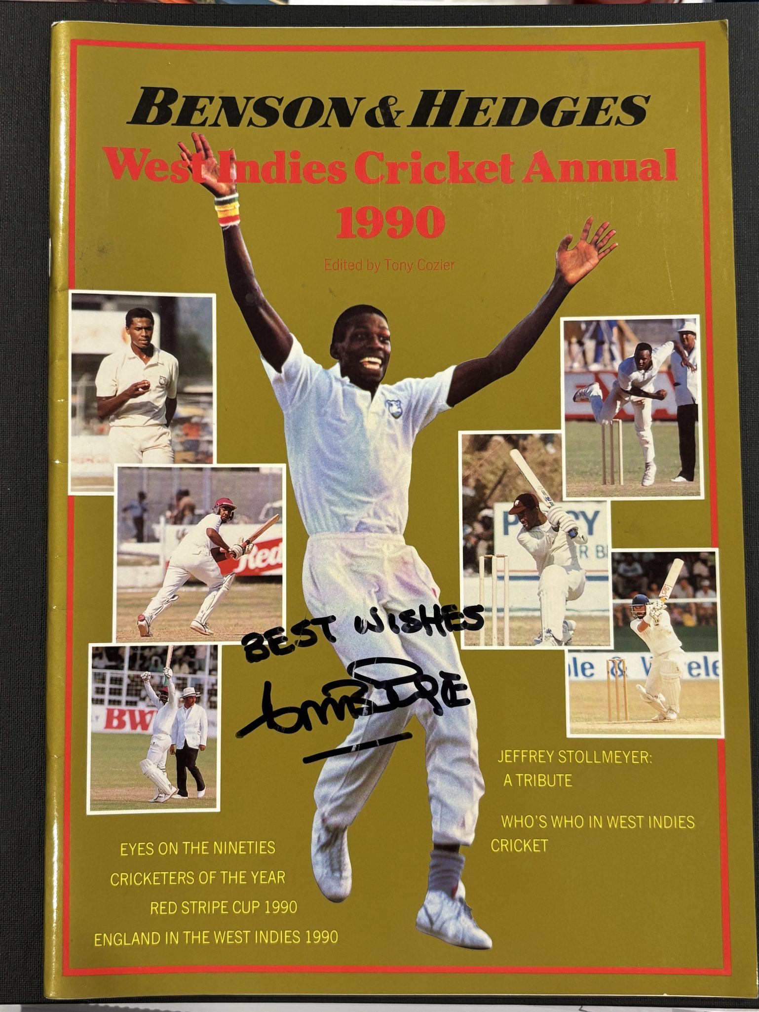 West Indies Cricket Annual 1990 - SIGNED BY CURTLY AMBROSE