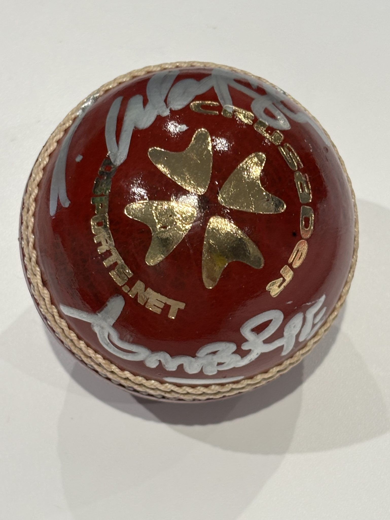 Courtney Walsh and Curtly Ambrose Signed Red Cricket Ball