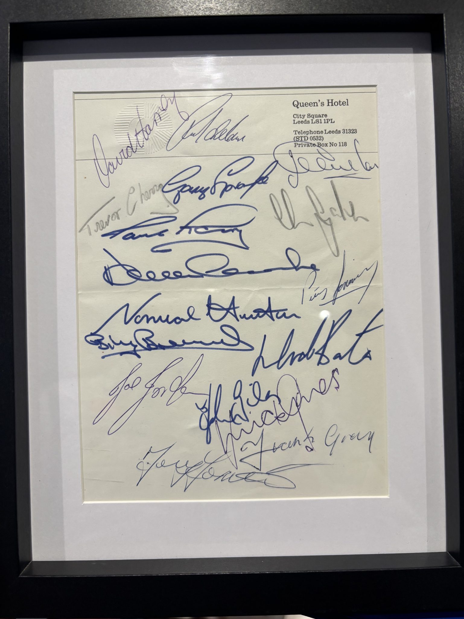 Leeds United Greatest Team Ever - Original Autograph Sheet (only 1 available)