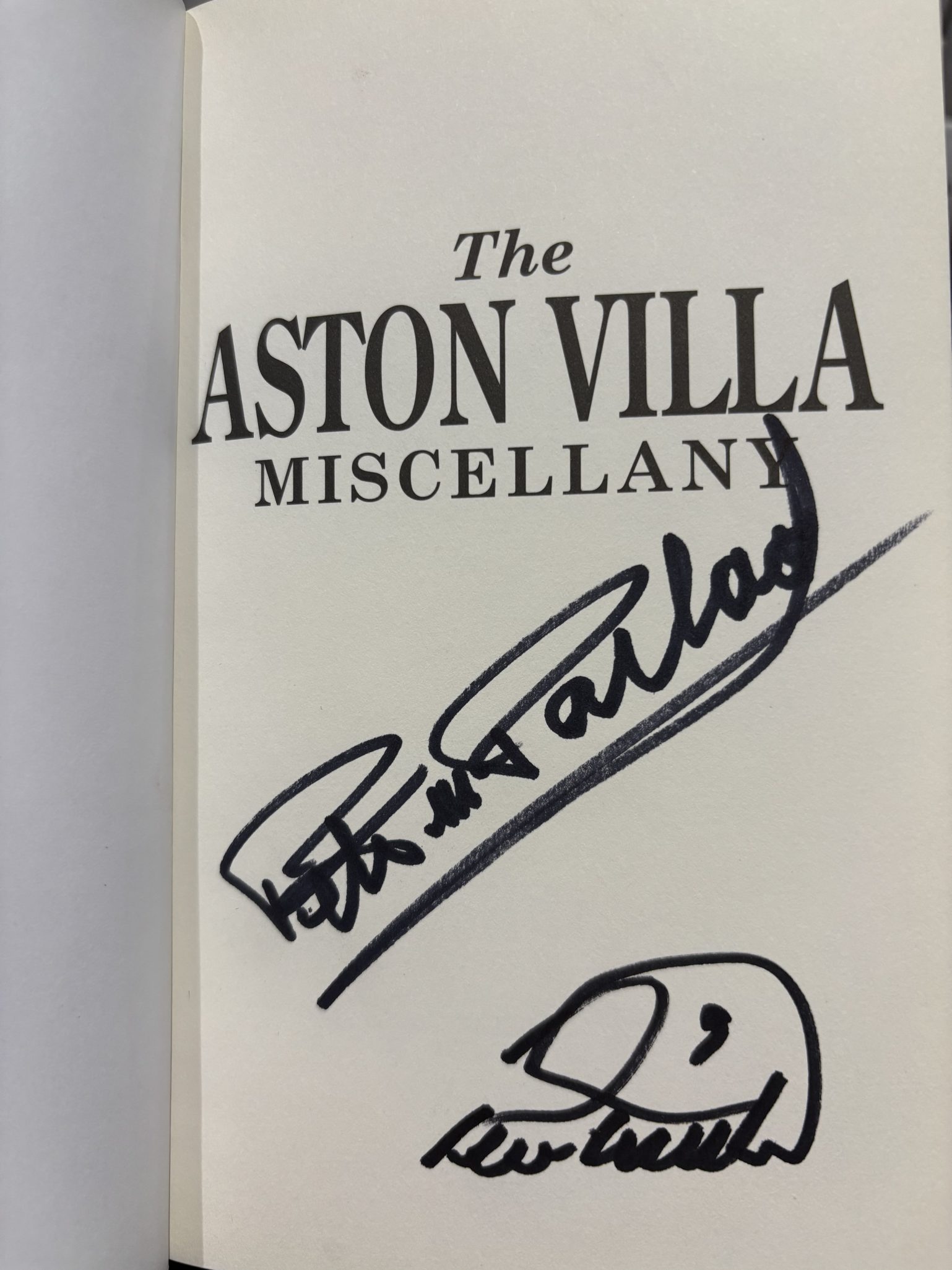 The Aston Villa Miscellany, hardback (SIGNED BY PETER McPARLAND & PETER WITHE) - Image 2