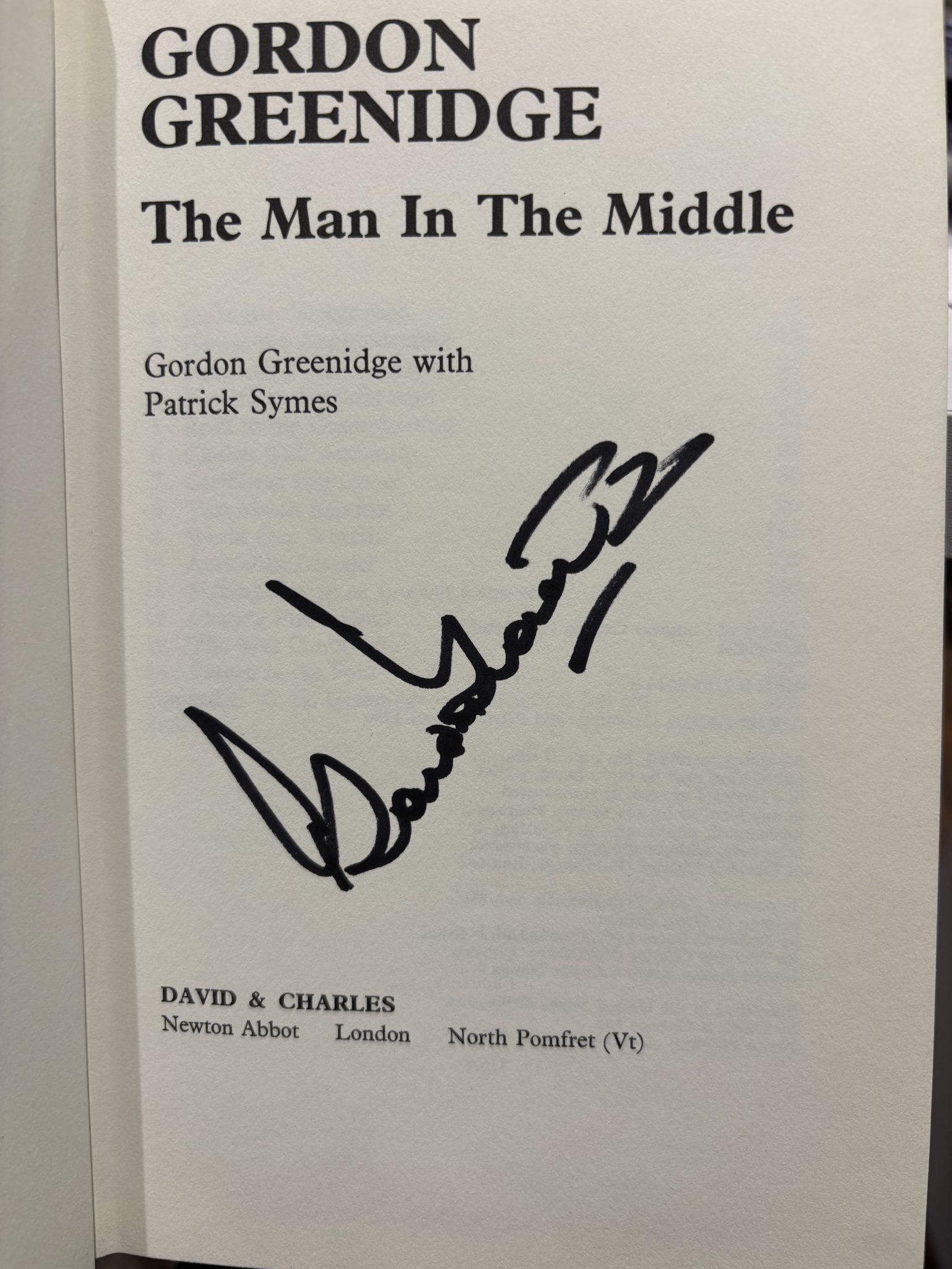 Signed Gordon Greenidge Autobiography (Rare) - Image 2