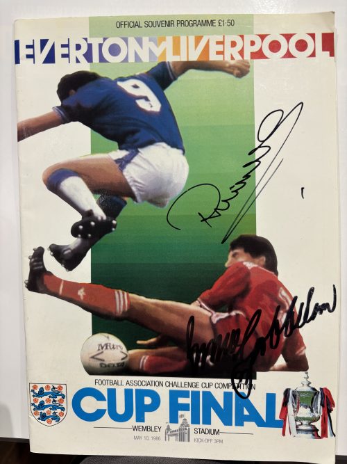 1986 FA Cup Final Programme Signed by Bruce Grobbelaar & Ronnie Whelan