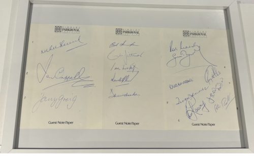 Autographed Arrangement of Australian Cricket Royalty, 1995 (unique item)