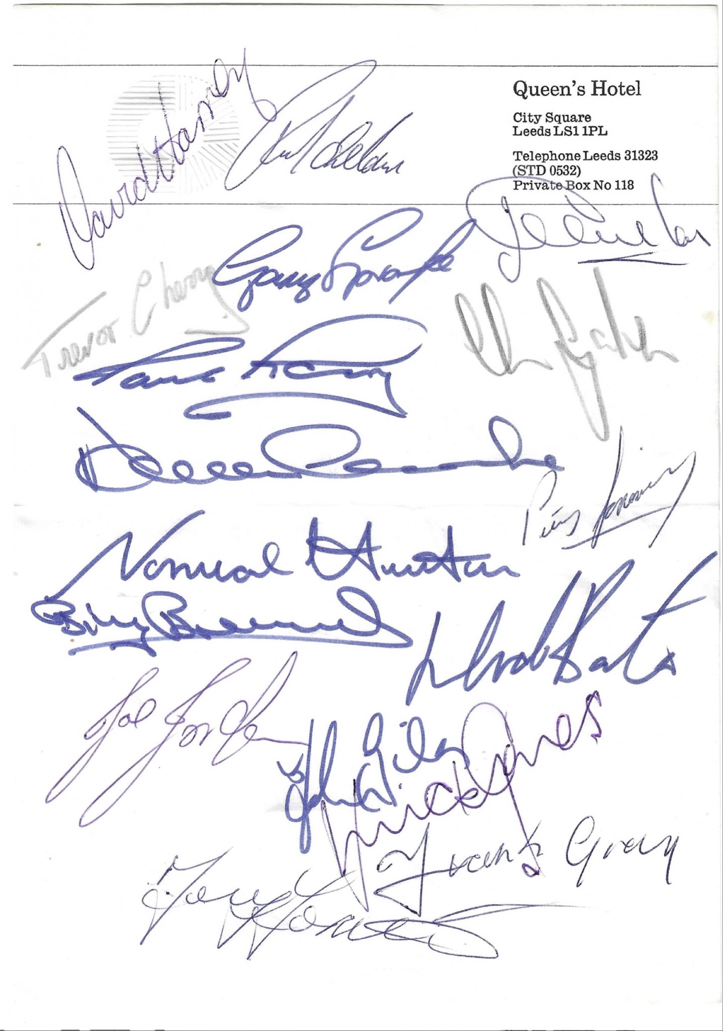 Leeds United Greatest Team Ever - Original Autograph Sheet (only 1 available) - Image 2