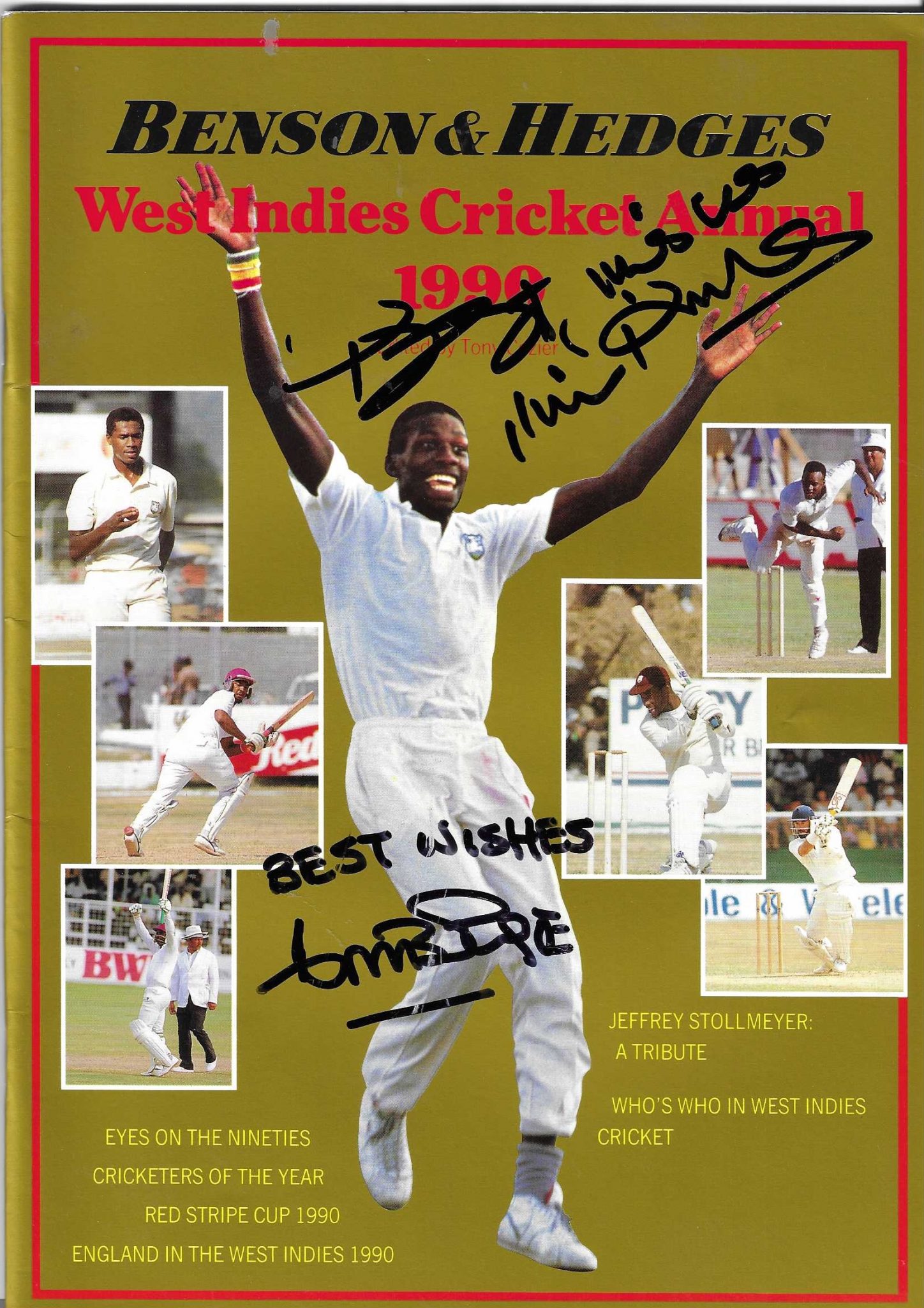 West Indies Cricket Annual - SIGNED BY VIV RICHARDS & CURTLY AMBROSE